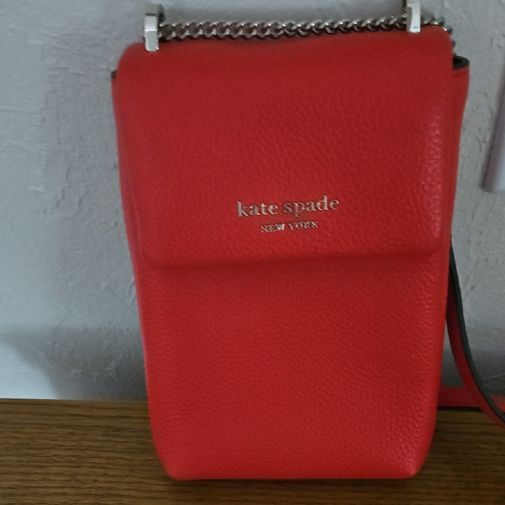 Kate Spade Red Crossbody Bag with Textured Leather